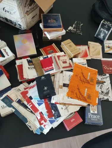 Itens vintage para colecionismo embalagem vazia, maioria do Japão 80 marca papel, 160 caix