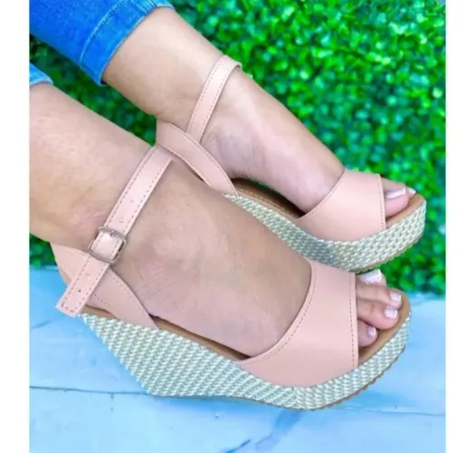 Sandália salto Anabela