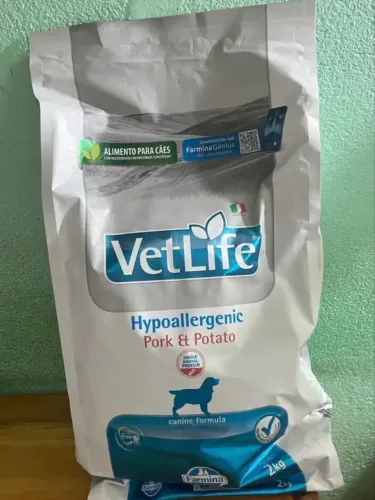 Ração hipoalergenica pork e potato vetlife