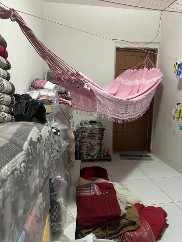 Rede de Descanso Pernambucana 100% Algodão com Franjas Artesanal Premium