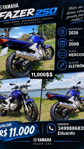 Fazer 250,2008,250 cilindrada placa merco sul