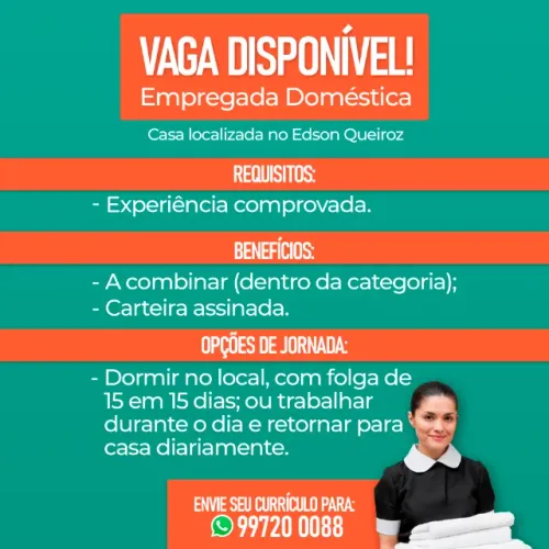 Vaga de Doméstica!