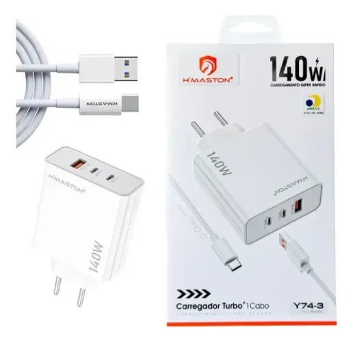 Carregador Turbo 140w + Cabo Usb-c H'maston