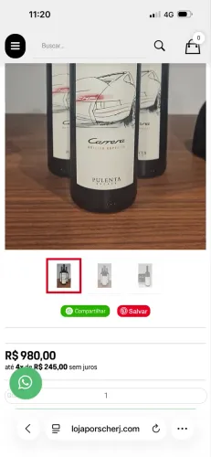 Vinho tinto pulenta edição especial PORSCHE 911 