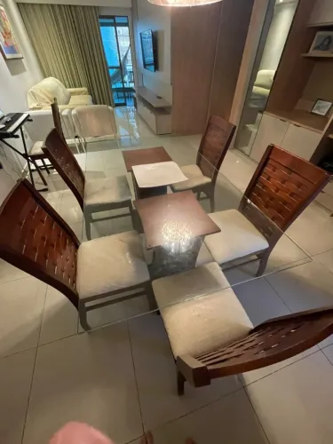 conjunto de mesa de jantar com 6 cadeiras 1,80x1,00