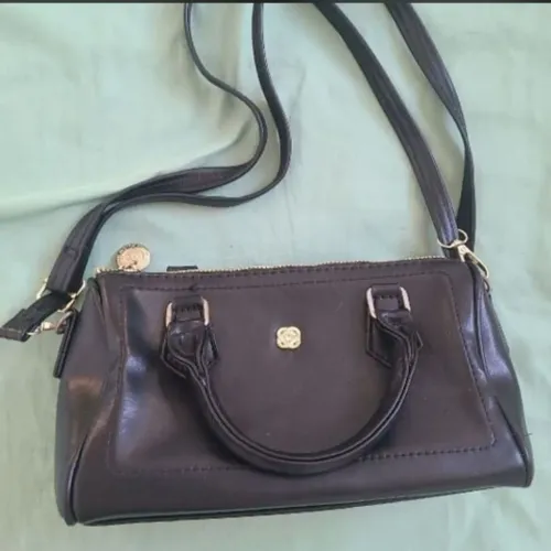 bolsa couro preta