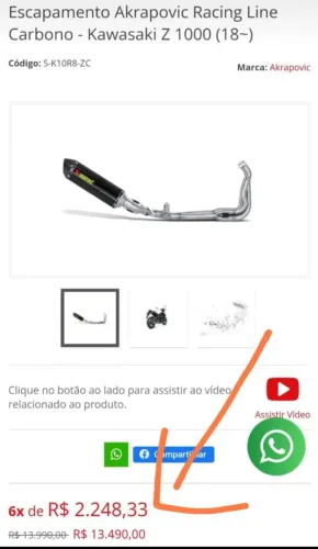 Escapamento AKRAPOVI? Z1000 