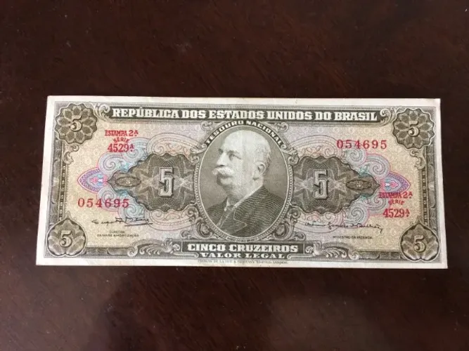 Cédula antiga de 5,00 cruzeiros- 1964