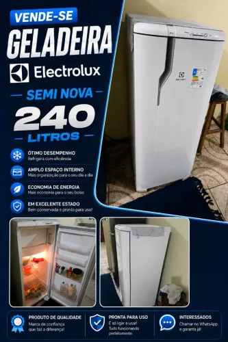 VENDE-SE GELADEIRA ELETROLUX, SEMI NOVA EM PERFEITO ESTADO.