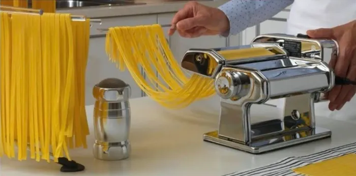 Máquina de Macarrão Italiana Marcato Atlas 150 Inox Atlas Manual Aço Inoxidável