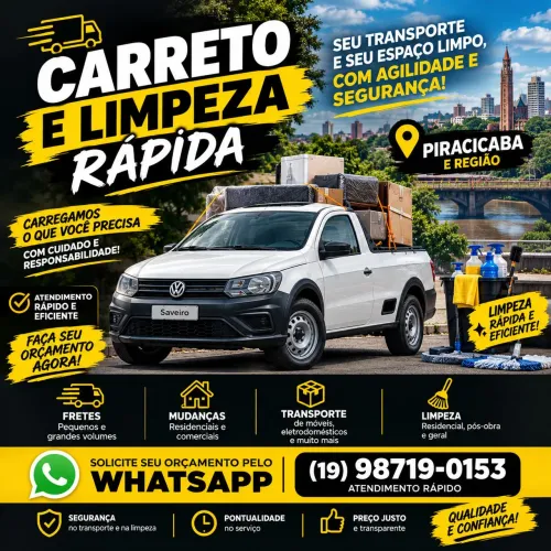 Carreto e Limpeza em Piracicaba