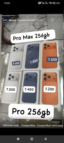 iPhone 17 pro Max 256gb novo lacrado 