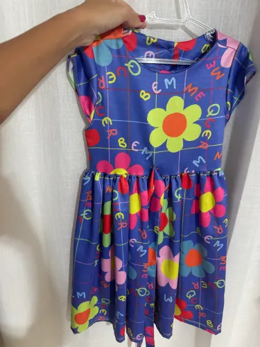 Vestido Colorido manga curta