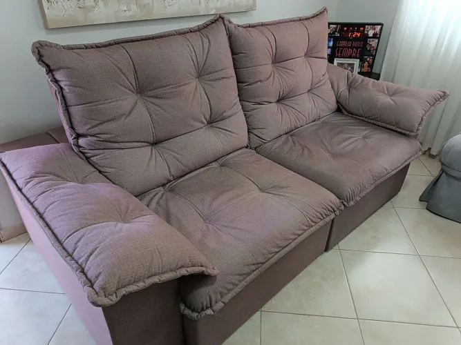 Sofá cama reclinável 3 lugares seminovo