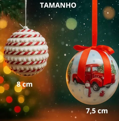 Kit 18 Bolas de Natal Premium Enfeites Decorativos 
