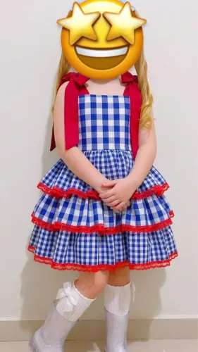 Vestido junino xadrez infantil