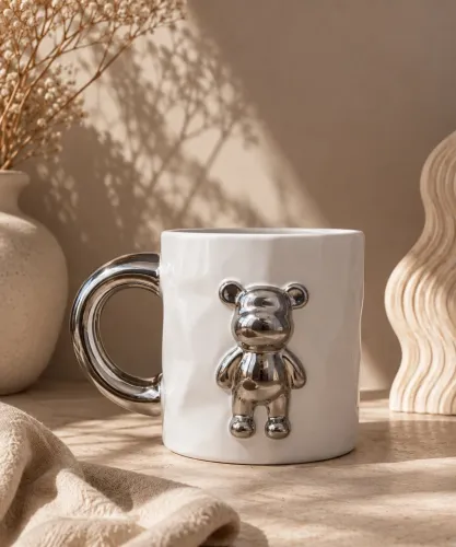 Caneca Bear Cilíndrica Aesthetic Urso 350 Ml