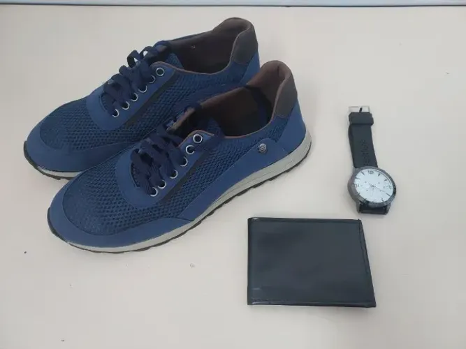 Kit Sapatênis masculino+carteira+relógio