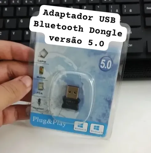 Bluetooth USB 5.0 Dongle para PC / Notebook - Conecta Fone, Celular e Mais