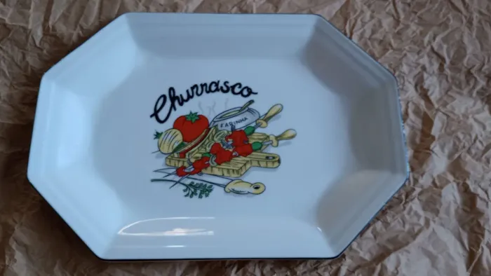 Bandeira ,prato pra churrasco porcelana Schimidt