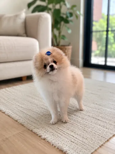 Spitz alemão macho branco laranja Partcolor 