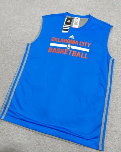 Regata Adidas Basquete NBA Oklahoma City Thunder Reversível Azul e Cinza original novo