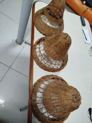 Vendo 3 cúpulas artesanais de vime pra luminárias e artesanato