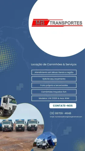 CAMINHÕES DISPONÍVEIS PARA LOCAÇÃO E FRETES EM MINAS GERAIS E REGIÃO 