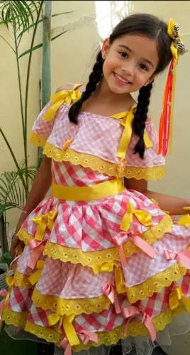 Vestido de festa junina 7 a 9 anos