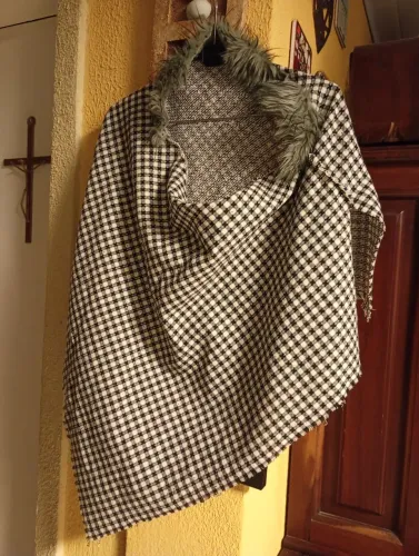 Poncho xadrez feminino tamanho único 