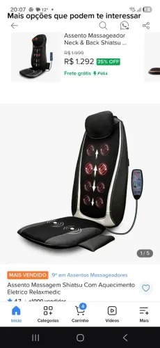 Assento Massageador Shiatsu bvolt 