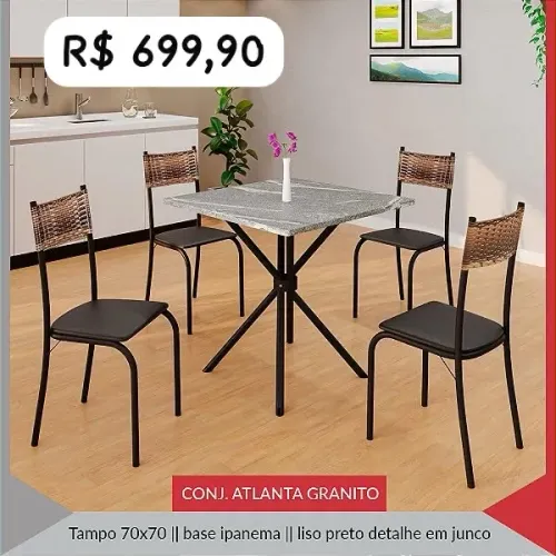 Mesa de jantar. 4 cadeiras 