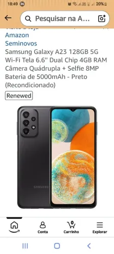 Celular Samsung A23 Dual chip câmera quadrupla