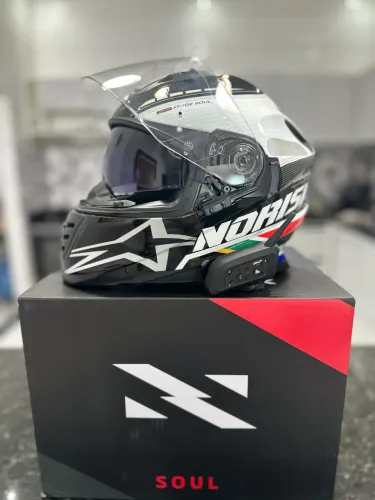 Capacete Norisk FF302 Soul África do Sul - Tam. 62 + Intercomunicador já instalado