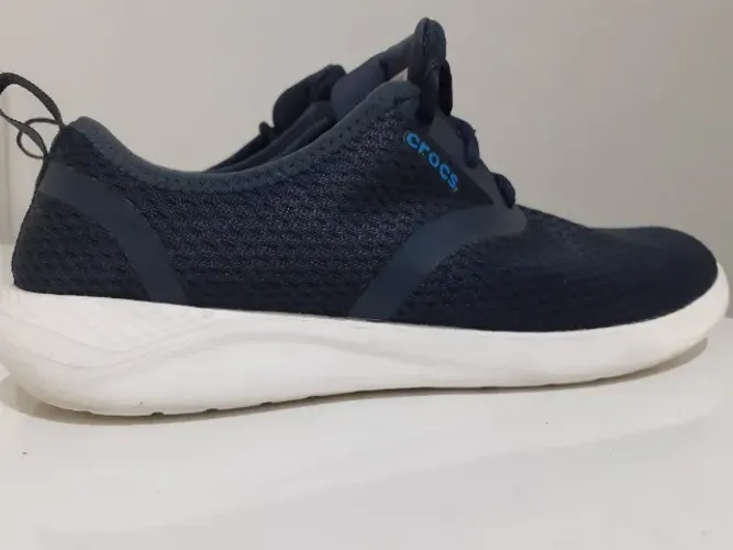 **Tênis Crocs Literide Mesh Lace M Navy White/Azul - IMPECÁVEL**