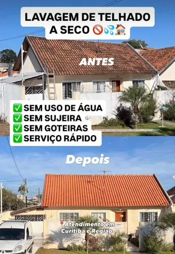 Limpeza de telhado, a seco sem uso de água 