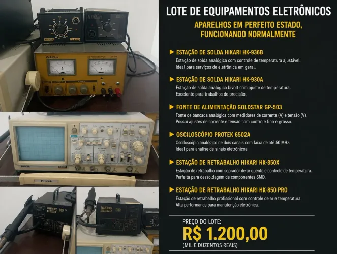 Lote de equipamentos eletrônicos
