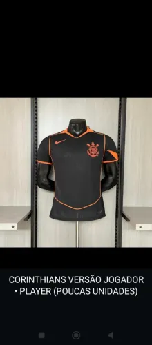 Camisa Corinthians Preta com laranja