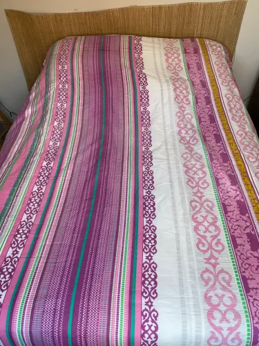 Edredom Casal Estampado Rosa e Roxo