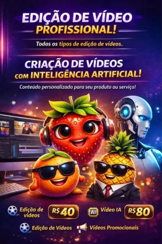 ? Edição de Vídeos Profissional e Vídeos com IA a partir de R$40