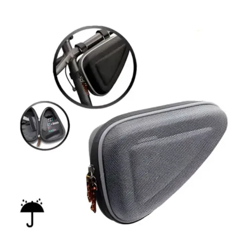 bolsa de quadro para bicicleta impermeável cinza