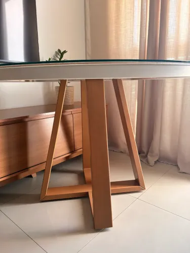 Mesa tampo de vidro