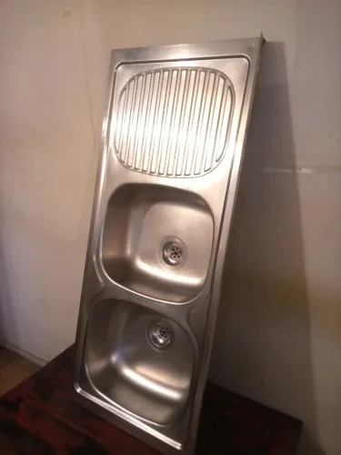 Pia Tramontina Stratta 2 Cubas e Escorredor 120x50cm em Aço Inox