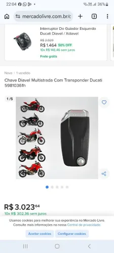 Chave de presença da ducatti aceito proposta