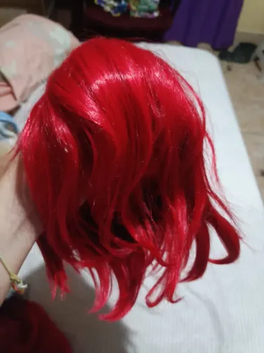 PERUCA VERMELHA COM PONY TAIL LONGO
