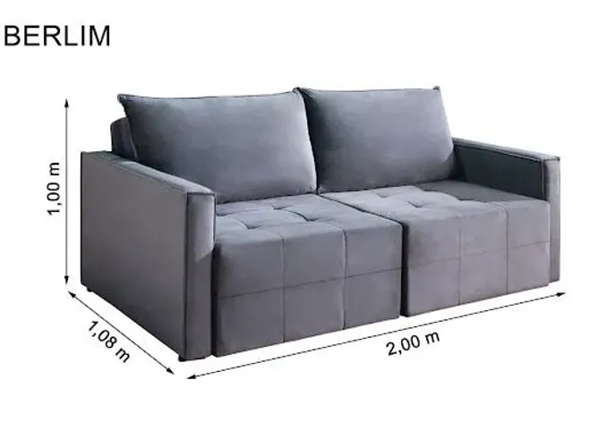 Sala sofá cama retrátil