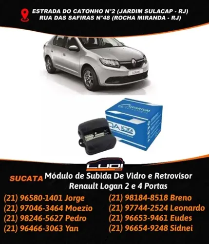 Módulo de Subida De Vidro e Retrovisor Renault Logan 2 e 4 Portas