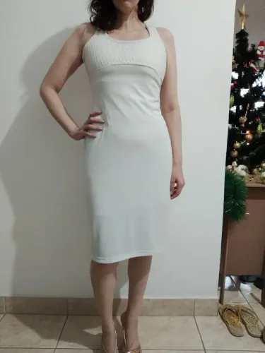 Vestido branco midi M