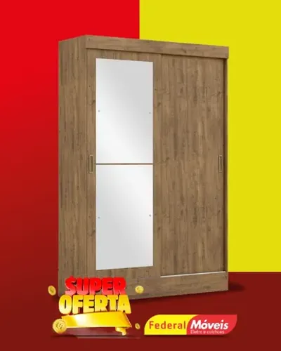 Guarda Roupa 2 Portas 2 Gavetas e Espelho Super Lindo Fazemos Entrega
