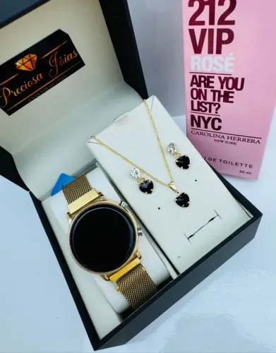 Relógio feminino LED ou analógico + conjunto pra presente 